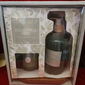 Sand + Fog Eucalyptus Mint Hand Soap & Candle Set - Green